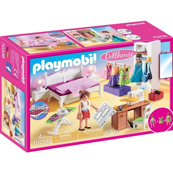 Playmobil® Schlafzimmer mit Nähecke (70208), Dollhouse Konstruktions-Spielset, (67 St), Made in Germany