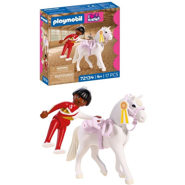 Playmobil® Voltigieren (72134), I Love Horses Konstruktions-Spielset, (17 St), Made in Europe
