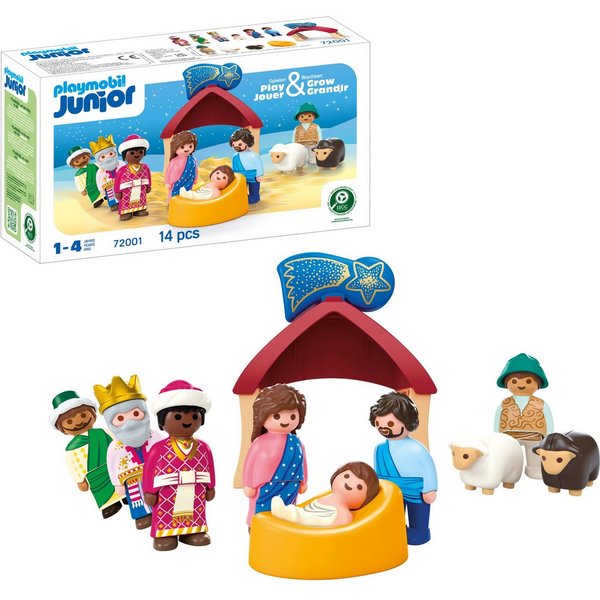 Playmobil® Weihnachtskrippe (72001), JUNIOR Konstruktions-Spielset, (14 St), Made in Europe