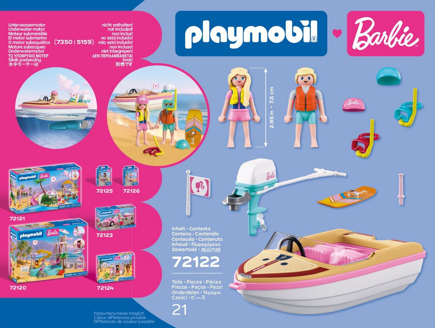 Playmobil® PLAYMOBIL x Barbie™ Abenteuerboot (72122), Barbie™ Konstruktions-Spielset, (21 St), Made in Europe – Bild 4 von 5