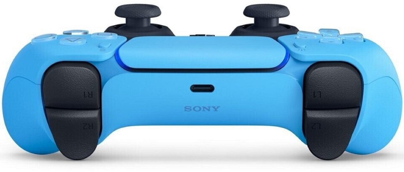 Playstation PS5 DualSense Wireless Controller Starlight Blue + SA DualSense Wireless-Controller (inkl. 2x Stickabdeckung/Schutz (Farbe zufällig) – Bild 4 von 5