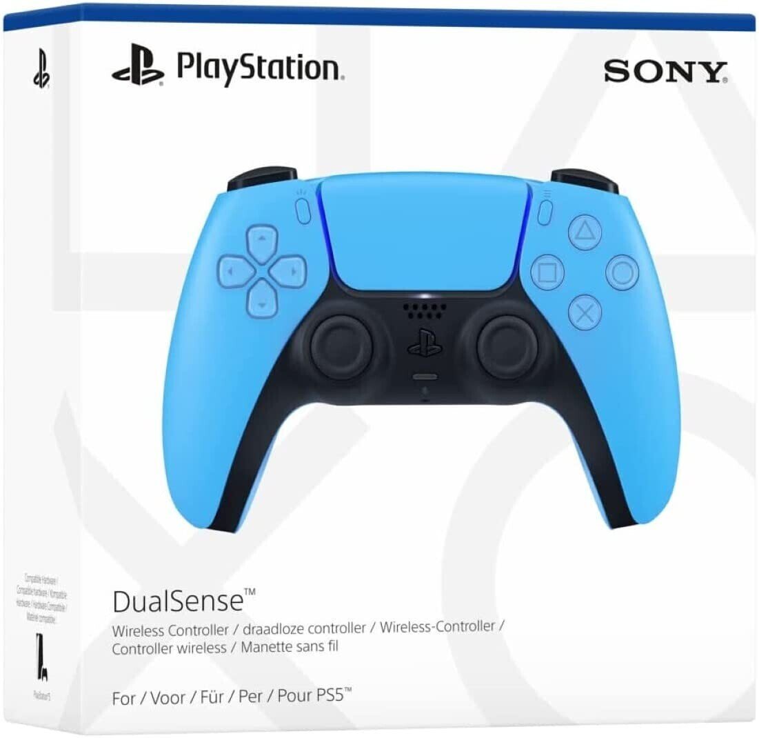 Playstation PS5 DualSense Wireless Controller Starlight Blue + SA DualSense Wireless-Controller (inkl. 2x Stickabdeckung/Schutz (Farbe zufällig) – Bild 5 von 5