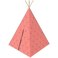 PLAYTIVE Holz Tipi Spielzelt Waldtiere (Rot)