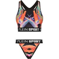 PLEIN SPORT Bikini FLOWERS, Größe S in Schwarz