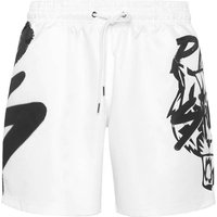 PLEIN SPORT Jogging-Shorts, Größe XXL in Weiß