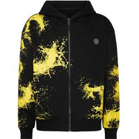 PLEIN SPORT Kapuzen-Sweatjacke SPLASH, Größe S in Schwarz