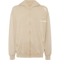 PLEIN SPORT Kapuzen-Sweatjacke, Größe XL in Beige