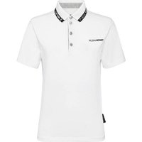 PLEIN SPORT Kurzarm-Poloshirt, Größe L in Weiß