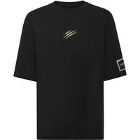 PLEIN SPORT Kurzarm-Rundhals-T-Shirt, Größe XL in Schwarz