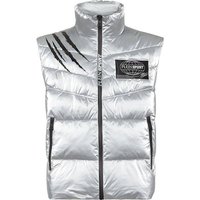 PLEIN SPORT Kurze Weste, Größe 3XL in Silber