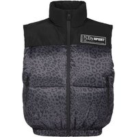 PLEIN SPORT Kurze Weste LEOPARD, Größe XL in Schwarz