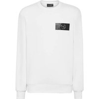 PLEIN SPORT Langarm-Sweatshirt, Größe 3XL in Weiß
