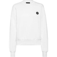 PLEIN SPORT Langarm-Sweatshirt GLITTER, Größe L in Weiß