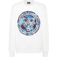 PLEIN SPORT Langarm-Sweatshirt TIGER, Größe XXL in Weiß