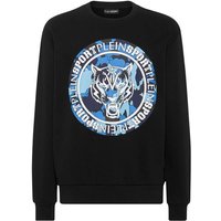 PLEIN SPORT Langarm-Sweatshirt TIGER, Größe S in Schwarz