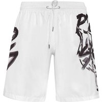 PLEIN SPORT Shorts TIGER, Größe XL in Weiß