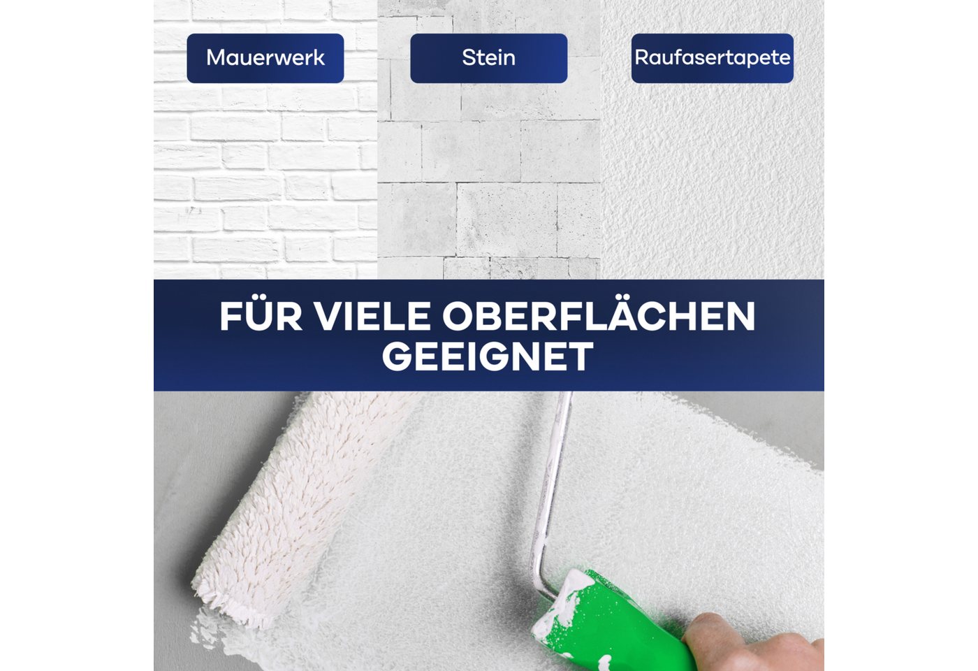 plid Wand- und Deckenfarbe Anti-Schimmelfarbe Schimmelschutzfarbe Feuchtraumfarbe Schimmelfarbe, Schnelltrocknend, spritzarm, verarbeitungsfertig – Bild 4 von 5