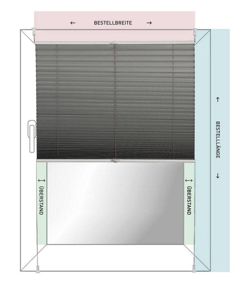 K-HOME Plissee Thermo Elsa von K-home, Verdunklung mit beschichteter Rückseite Silber, verspannt, Klemmfix – Bild 5 von 5