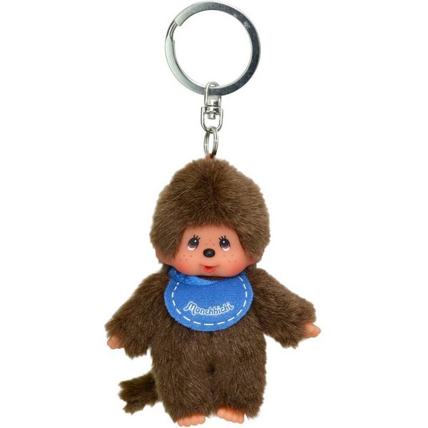 Monchhichi Plüschfigur Junge blau Anhänger 10 cm Monchhichi Sekiguchi Schlüssel-Anhänger