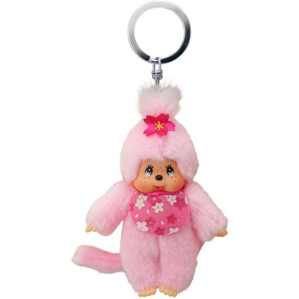 Monchhichi Plüschfigur Kirschblüten-Mädchen 10 cm Monchhichi Sekiguchi Schlüssel-Anhänger