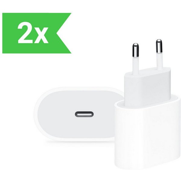 PlugUp 20W USB-C Ladestecker Schnellladegerät Power Adapter Smartphone-Ladegerät (2220 mA, 2-tlg., Für iPhone X XR XS 11 12 13 14 15 16 17 Pro Max Air SE iPad A