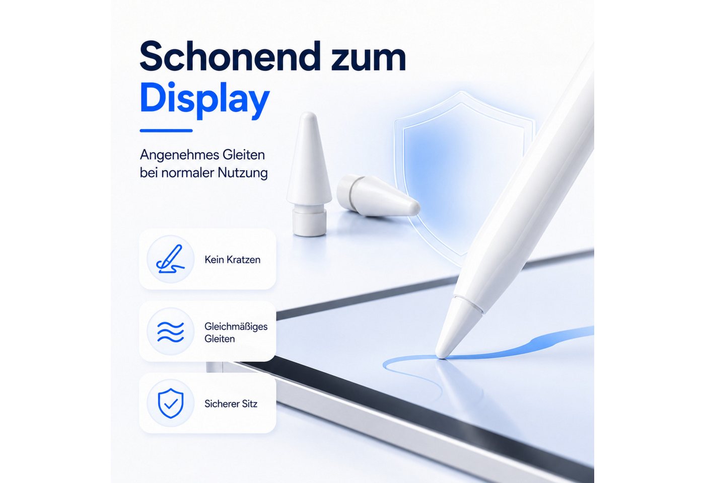 PlugUp Eingabestift Spitze für Apple Pencil 1. 2. Pro & USB-C Generation Ersatzspitze (Spar-Set, 4-St., 4-teilig) 4x Ersatzspitzen für Apple Pencil 1. Generatio – Bild 5 von 5