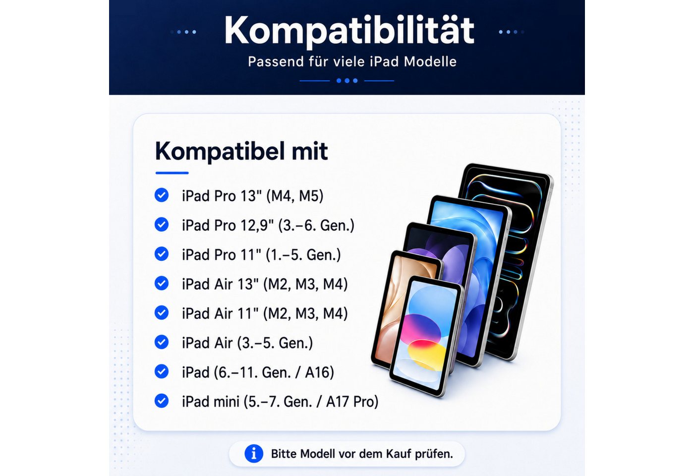PlugUp Eingabestift Stylus Stift für Apple iPad (ab 2018-2026) Air/Pro/Mini Tablet Stift (Set, Stylus Pen inkl. 2 Ersatzspitzen) Kompatibel mit Apple iPads ab 2 – Bild 2 von 5