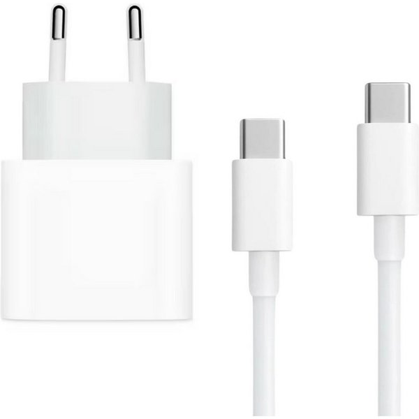 PlugUp Ladegerät mit iPhone USB-C Ladekabel iPhone 15 16 17 Pro Max Air Plus USB-Ladegerät (2220 mA, Set, 1-tlg., 2-teiliges Set, 20W USB-C Schnellladegerät für