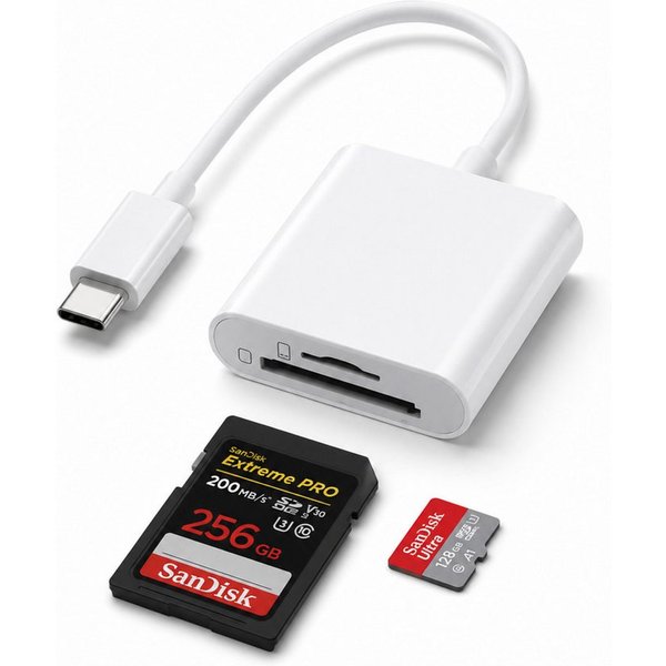 PlugUp Speicherkartenleser SD-Kartenleser 2 in 1 Speicherkartenleser SD- & microSD Card Reader, SD- & microSD Kartenleser für Windows, Linux, Apple, Android & m
