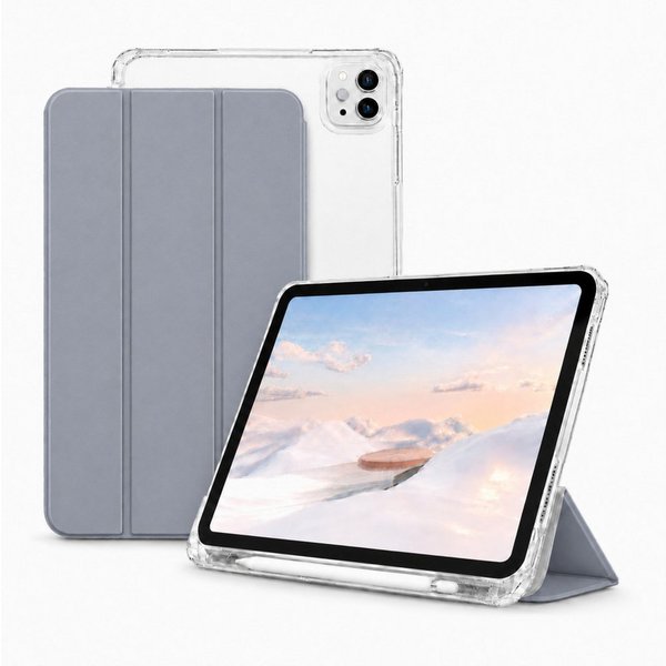 PlugUp Tablet-Hülle iPad Pro 13 Zoll (M4/M5) 2024/2025 mit Stifthalter - Mit Stifthalter 13 Zoll, iPad Pro Hülle mit Stifthalter, dünn & transparente Rückseite