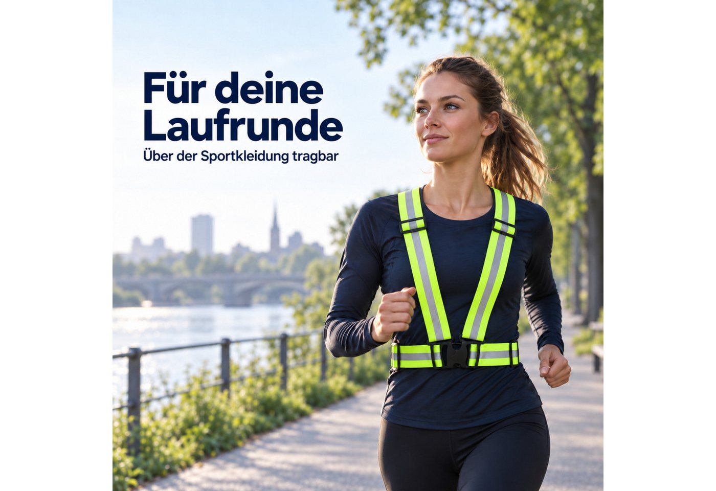 PlugUp Warnweste reflektierende Sicherheitsweste verstellbar für Joggen & Fahrradfahren Warnweste zum Fahrradfahren, Joggen & weitere Outdoor-Aktivitäten – Bild 2 von 5