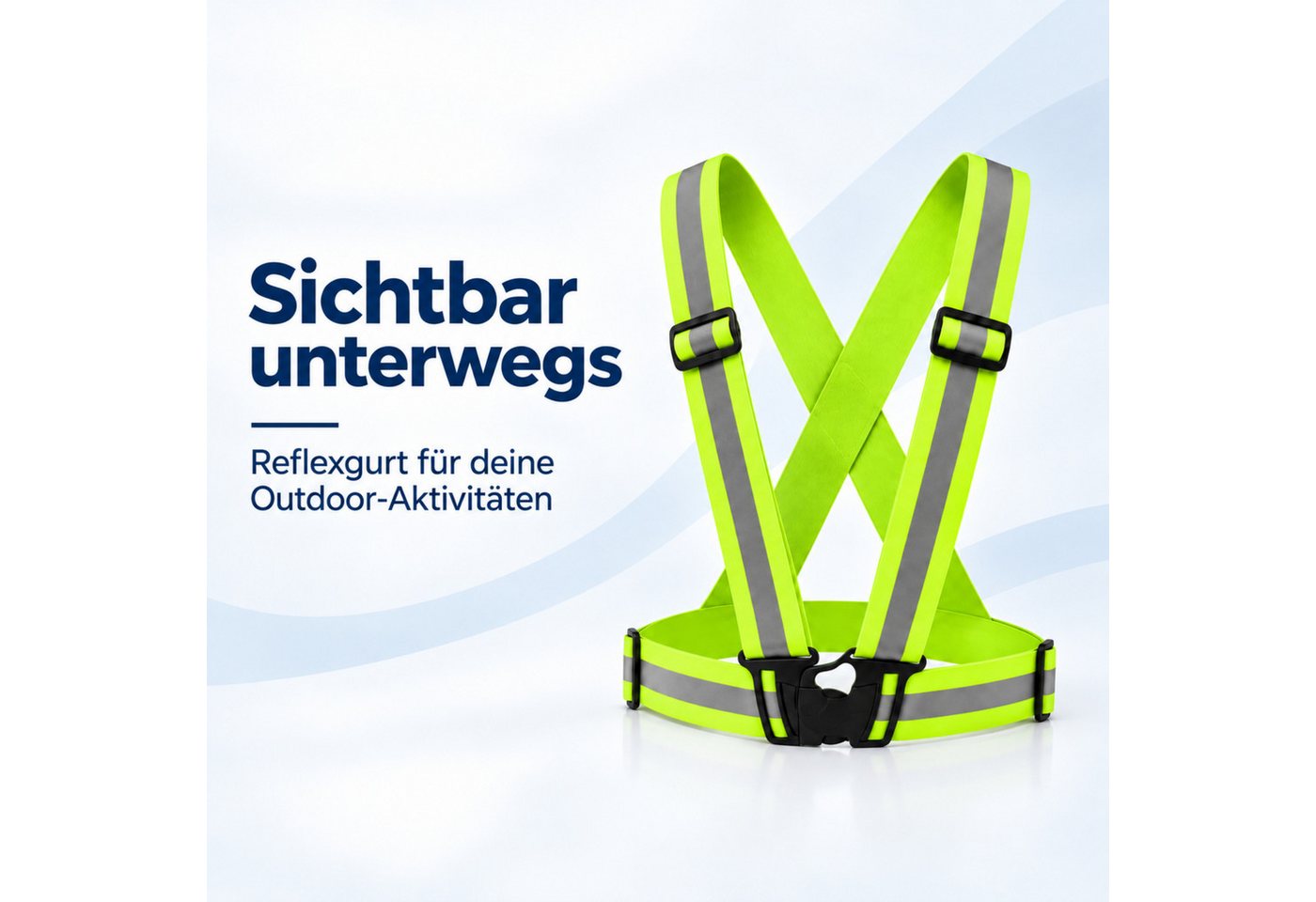 PlugUp Warnweste reflektierende Sicherheitsweste verstellbar für Joggen & Fahrradfahren Warnweste zum Fahrradfahren, Joggen & weitere Outdoor-Aktivitäten – Bild 3 von 5