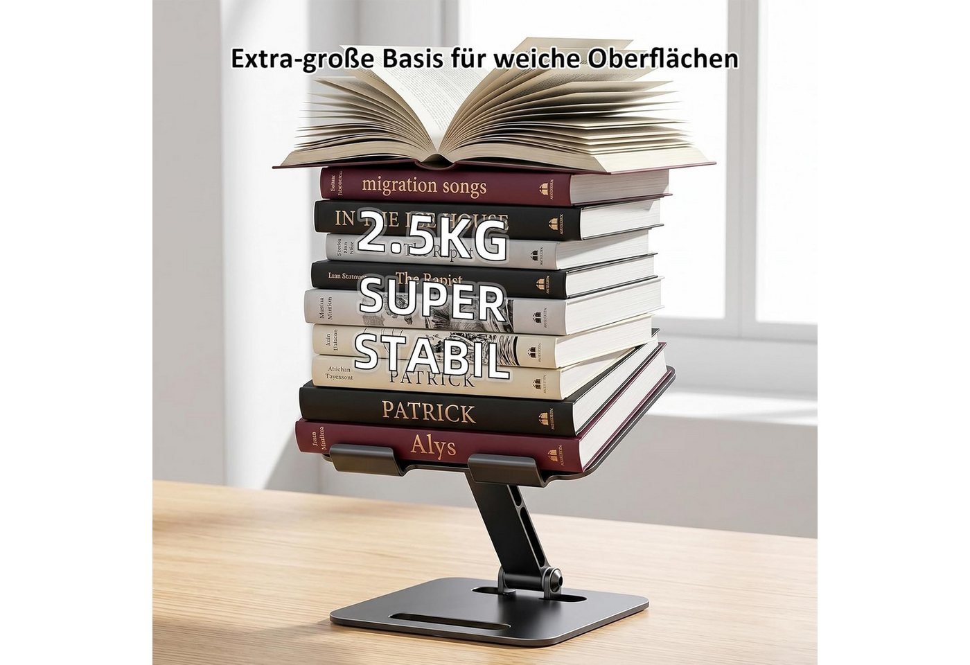 POCOJAO Tablet-Ständer Tablet Ständer Tisch höhenverstellbar faltbar für iPad 4–14 Zoll, (bis 14 Zoll, Tablet-Ständer, Faltbarer Tablet-Ständer für 4–14 Zoll hö – Bild 5 von 5