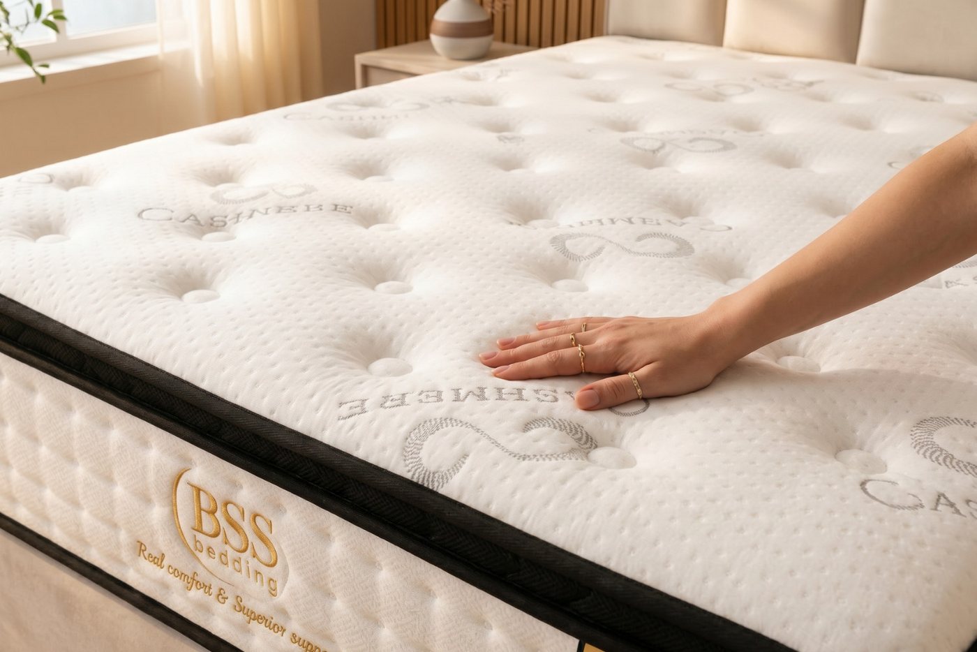 Pointhome Boxspringbett mit Bettkasten, Bett mit Matratze & Stauraum, mit/ohne Nachttisch (140x200 cm, 1 Bettkopfteil, 1x H3 Matratze, 2 Bettkasten, 2 optionale – Bild 5 von 5