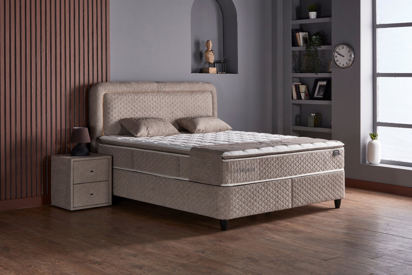 Pointhome Boxspringbett mit Matratze & Stauraum, Bett mit Bettkasten, mit/ohne Nachtisch (Taschenfederkern Matratze, 140x200 cm), Topper, Boxbett – Bild 5 von 5