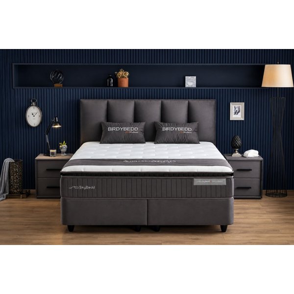 Pointhome Boxspringbett mit Matratze & Stauraum, Bett mit Bettkasten, mit/ohne Nachttisch (140x200 cm, 1 Bettkopfteil, 1x H3/H4Matratze, 2 Bettkasten, Nachtkomm