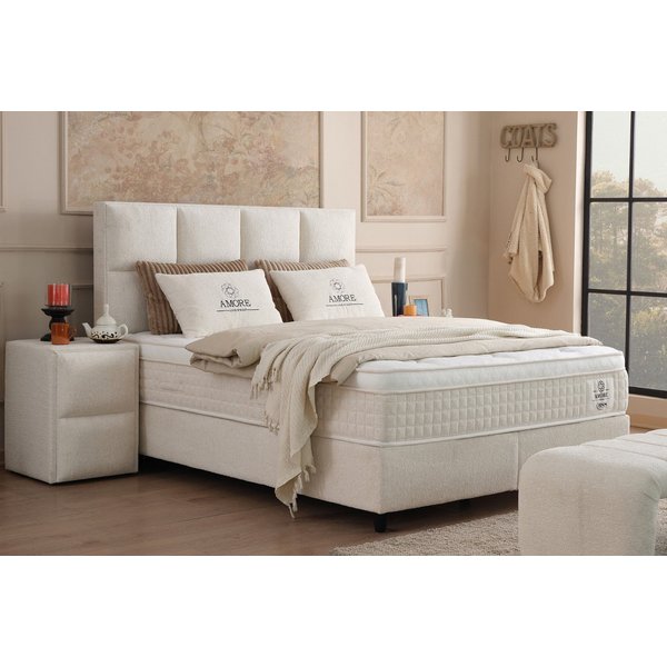 Pointhome Boxspringbett mit Matratze & Stauraum, Bett mit Bettkasten H3 (Boxspringbett 140 x 200 cm), 1 x H3 Mittelfest Matratze, 2 x Bettkasten, 1 x Bettkopfte