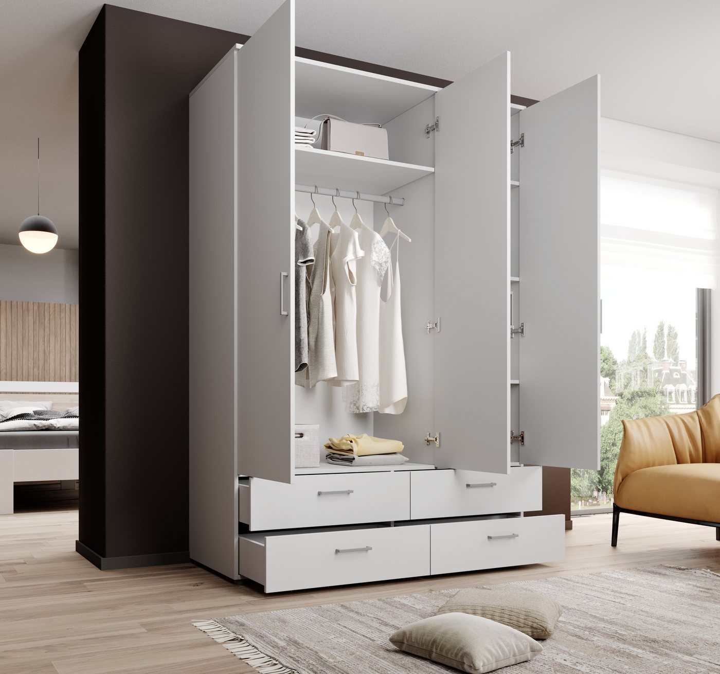 Pol-Power Kleiderschrank 137,8 x 198,6 x 48 cm (B/H/T) – Bild 3 von 5