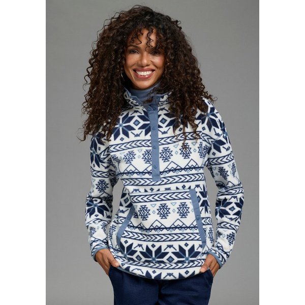 Polarino Fleecepullover mit Colourblocking-Optik, mit Kängurutasche, aus Fleecestoff