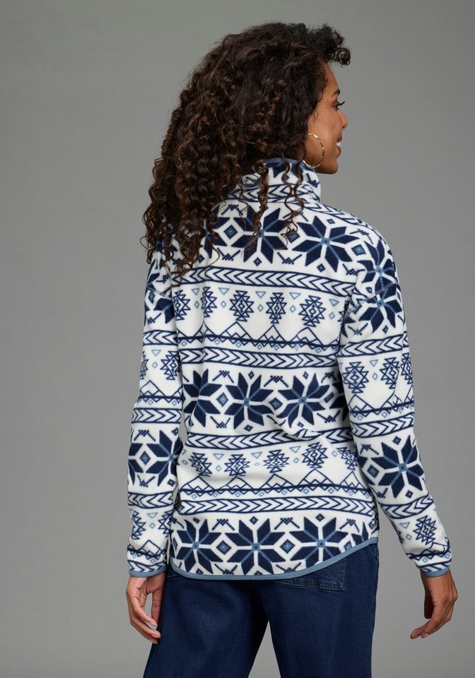 Polarino Fleecepullover mit Colourblocking-Optik, mit Kängurutasche, aus Fleecestoff – Bild 2 von 5