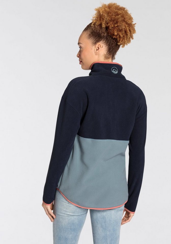 Polarino Fleecepullover mit Colourblocking-Optik, mit Kängurutasche, aus Fleecestoff – Bild 2 von 5