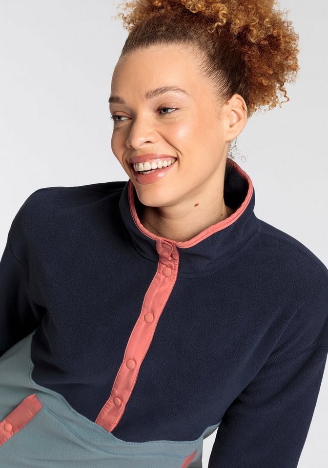 Polarino Fleecepullover mit Colourblocking-Optik, mit Kängurutasche, aus Fleecestoff – Bild 3 von 5