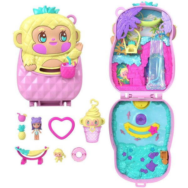 Polly Pocket Spielwelt Ananas Äffchen Schatulle