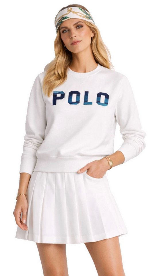 Polo Ralph Lauren Sweatshirt Damen Pullover mit besticktem Perlen Bead Logo "Authentifizierung per Ralph Lauren QR-Code möglich" – Bild 5 von 5