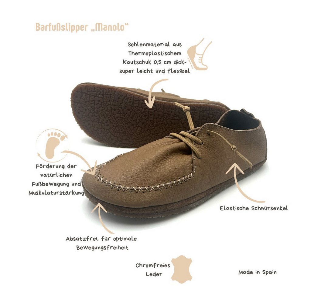 POLOLO Barfuß Slipper Manolo, Barfußschuh aus IVN zertifiziertem und pflanzlich gegerbtem Naturleder – Bild 5 von 5