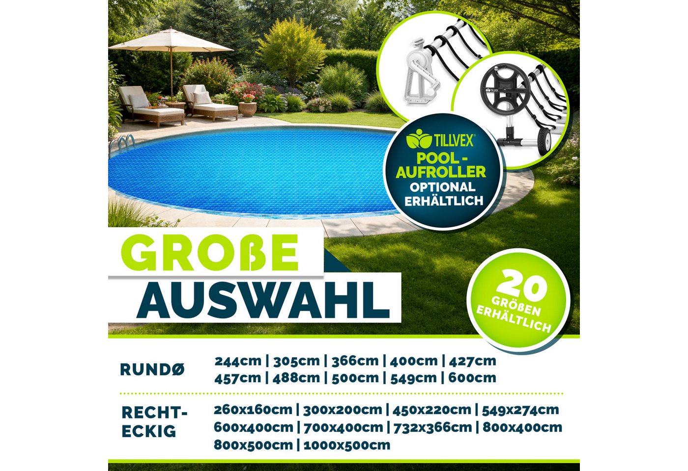 tillvex Pool-Abdeckplane tillvex Solar-Poolfolie 400µ (Packung) – Bild 2 von 5