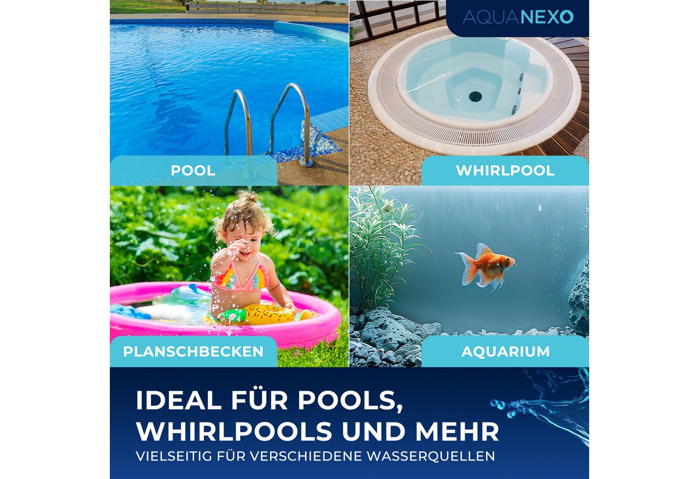 AquaNexo Pool-Wassertest Aquanexo Pool Schütteltester pH und Chlor inkl. 60 Pool Testtabletten, 60 Testtabletten inklusive – Bild 4 von 5