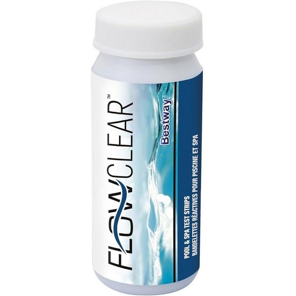 Bestway Pool-Wassertest Bestway Flowclear 3-in-1 Teststreifen, 50 Stück für Poolwasseranalyse, Überprüfung des Chemiegehalts