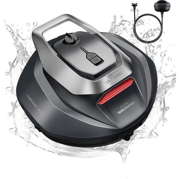 Ultenic Poolroboter Ultenic Pooleco Poolroboter, 90 Minuten,2.5L Behälter,Selbstparker, 5200mAh,2 Bürstenlose Motoren,Automatische Reinigung