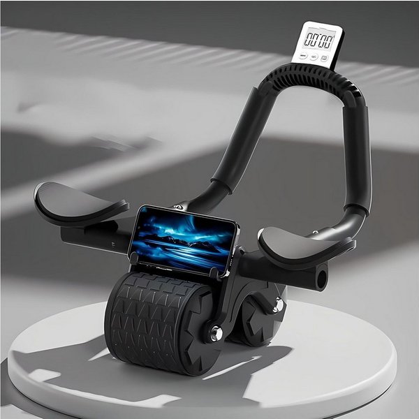 POPOLIC Bauchtrainer New Ab Roller mit Knie-Matte & Timer (Schnellbrennendes Fett,Pads bringen, um den Arm zu schützen, 1-St., Automatische Rebound Bauchrolle, 